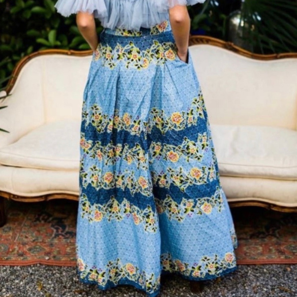 Size LARGE Blue Belle Francis + Benedict  Womens Maxi Skirt
